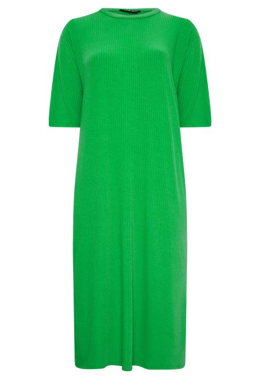 YOURS Plus Size Green Ribbed T-Shirt Dress | Yours Clothing 5