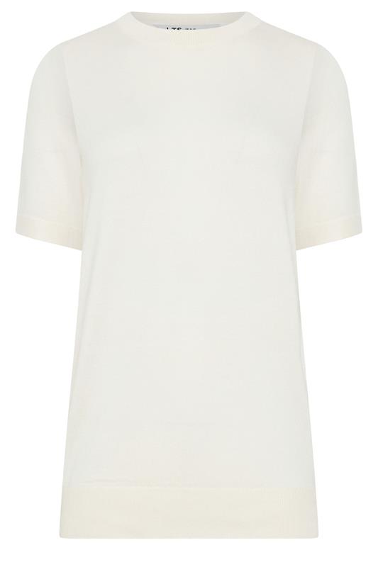 LTS Tall Women's Ivory White Short Sleeve Knit Jumper | Long Tall Sally 5