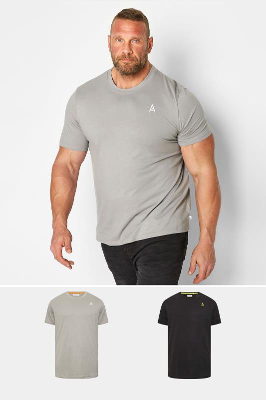 Men's  STUDIO A 2 PACK Big & Tall Grey & Black T-Shirts