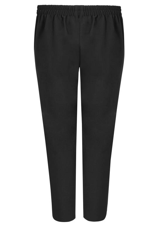 Curve Black Tapered Black Stretch Trousers - Petite | Yours Clothing 4