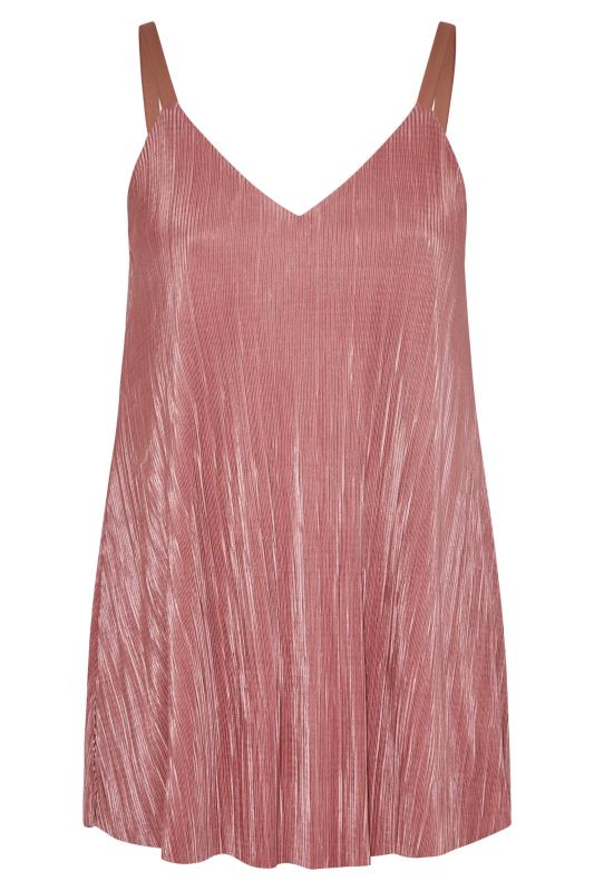 YOURS LONDON Curve Pink Plisse Swing Cami Top_X.jpg