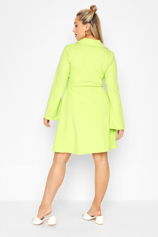 LIMITED COLLECTION Plus Size Lime Green Blazer Dress | Yours Clothing 3