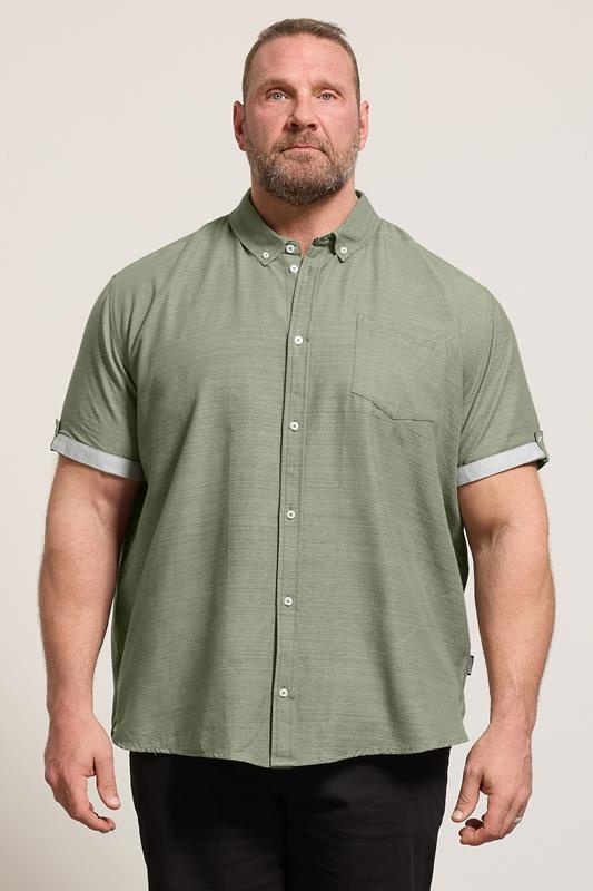BadRhino Big & Tall Green Short Sleeve Slub Shirt | BadRhino 1