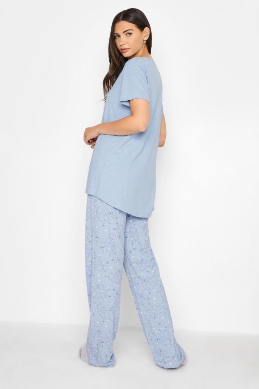 LTS Tall Blue 'To The Moon & Back' Slogan Pyjama Set 2