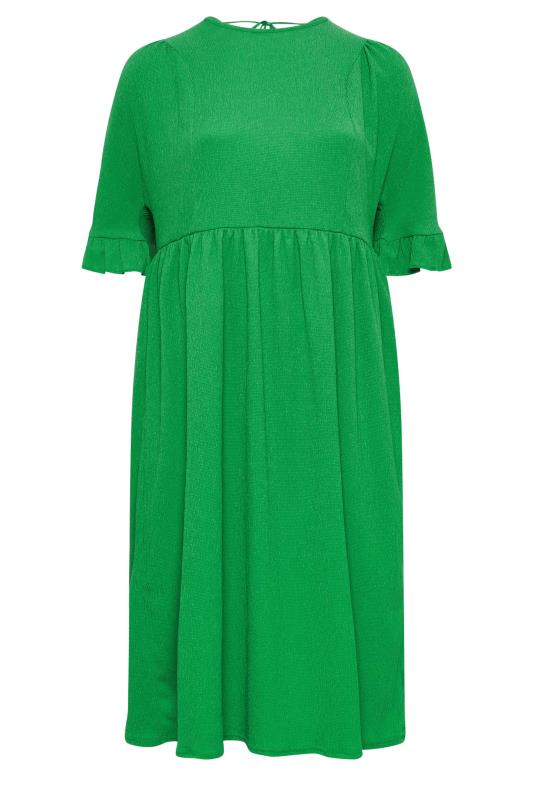 YOURS Plus Size Green Textured Smock Midi Dress | Yours Clothing 7