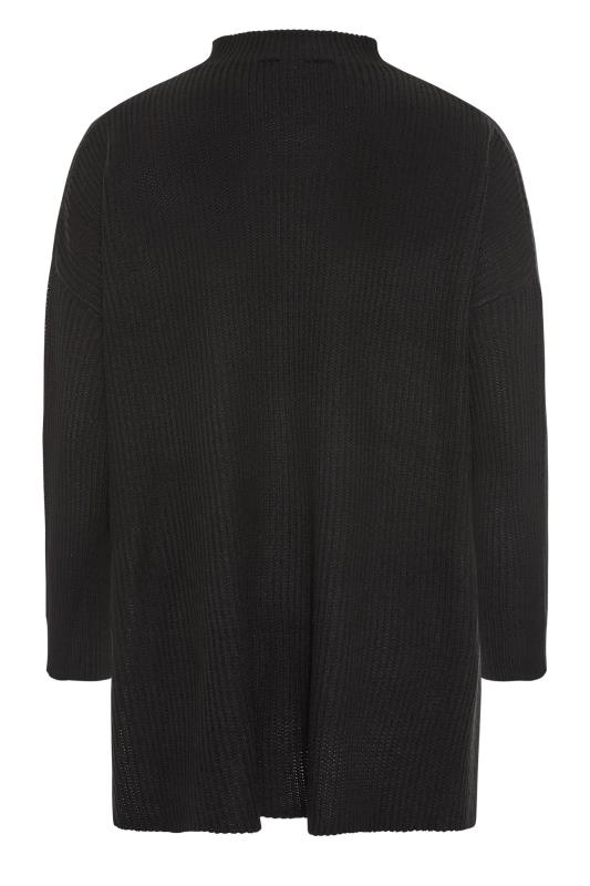 Plus Size Curve Black Quarter Zip Knitted Jumper | Yours Clothing 7