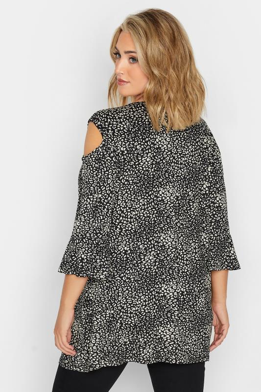 YOURS Plus Size Leopard Print Cold Shoulder Top | Yours Clothing 3