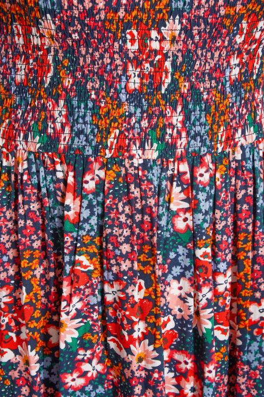 Plus Size Pink Floral Print Bardot Maxi Dress | Yours Clothing 5