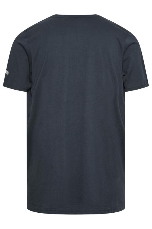 LAMBRETTA Big & Tall Navy Blue 'Lambretta' Circle Print Slogan T-Shirt | BadRhino 3