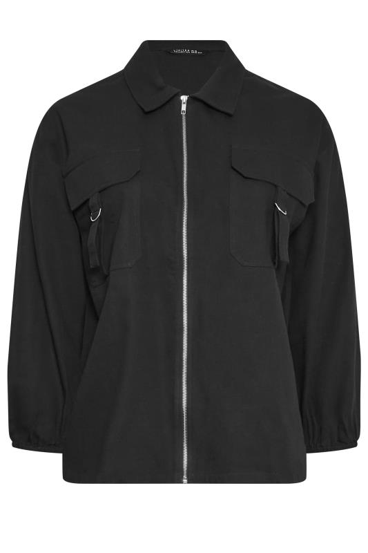 LIMITED COLLECTION Plus Size Black Utility Bomber Jacket | Yours Clothing 7