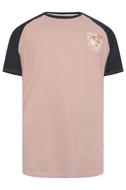 KAM Big & Tall Pink Raglan T-Shirt | BadRhino 2
