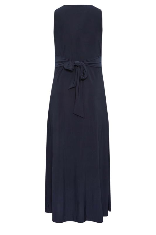 YOURS LONDON Plus Size Navy Blue Knot Front Maxi Dress | Yours Clothing  7