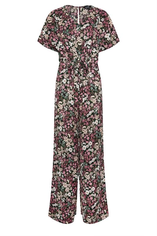 LTS Tall Womens Pink Floral Print Tie Waist Jumpsuit | Long Tall Sally 5