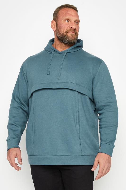 Men's  BadRhino Big & Tall Blue Pouch Pocket Hoodie