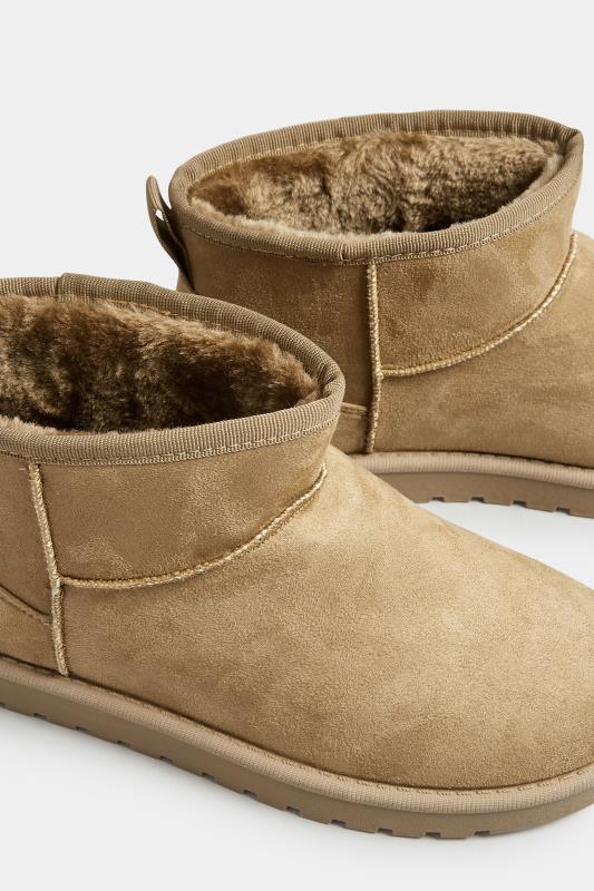Natural Brown Faux Fur Lining Ankle Boots In Extra Wide EEE Fit | Yours Clothing 5