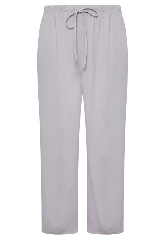YOURS Plus Size Grey Twill Wide Leg Trousers | Yours Clothing 5