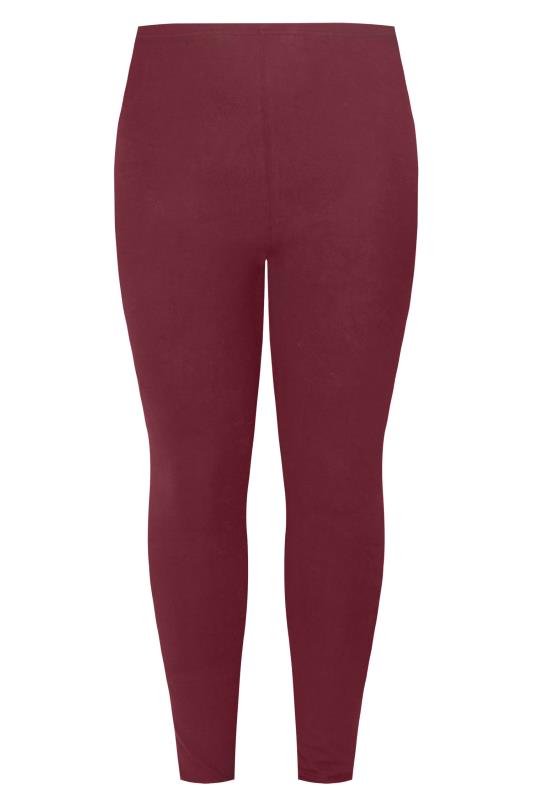 Curve Plus Size Berry Red Leggings | Yours Clothing 4