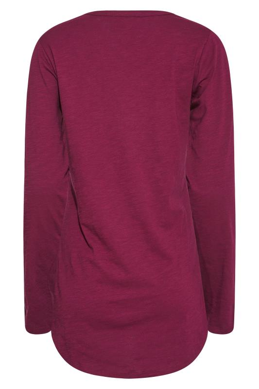 LTS MADE FOR GOOD Tall Burgundy Red Henley Top 6