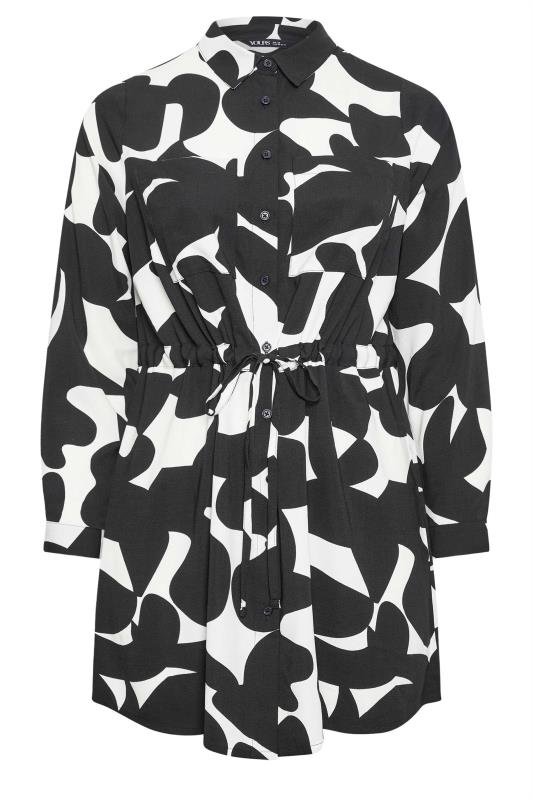 YOURS Plus Size Black & White Abstract Print Utility Tunic Shirt | Yours Clothing 6