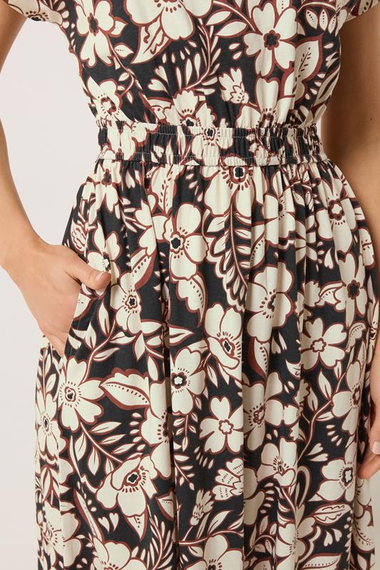 LTS Tall Women's Black Floral Shirred Waist Cotton Maxi Dress | Long Tall Sally 4