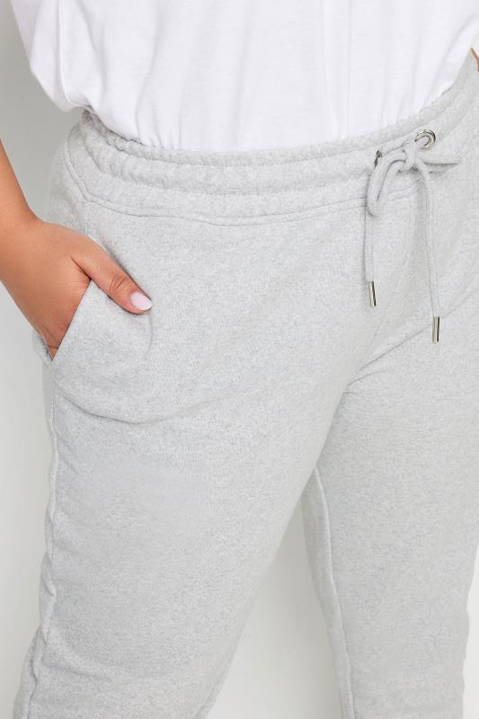 YOURS Plus Size Light Grey Elasticated Joggers | Yours Clothing 4