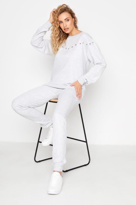 Tall Women's LTS Grey Stud Detail Sweatshirt | Long Tall Sally 2