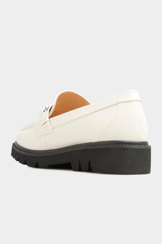 LIMITED COLLECTION Plus Size Cream Chunky Saddle Loafers In Extra Wide EEE Fit | Yours Clothing 4