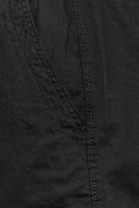 KAM Big & Tall Black Elastic Waist Cargo Shorts | BadRhino 6