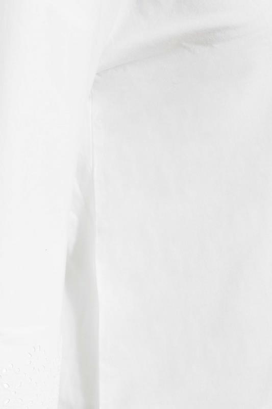 Plus Size White Scallop Sleeve Top | Yours Clothing 5