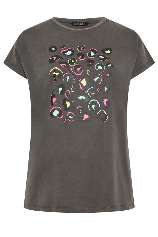 LIMITED COLLECTION Plus Size Acid Wash Leopard Print T-Shirt | Yours Clothing
