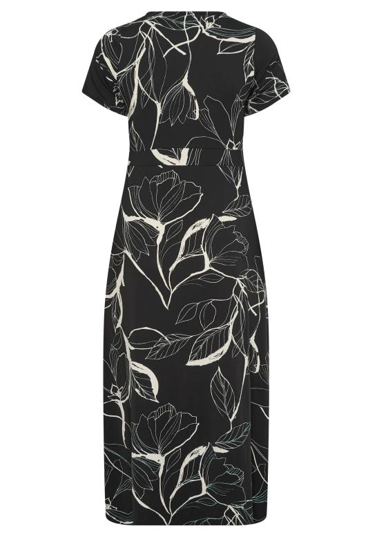 Plus Size Black Floral V-Neck Midaxi Dress | Yours Clothing 7