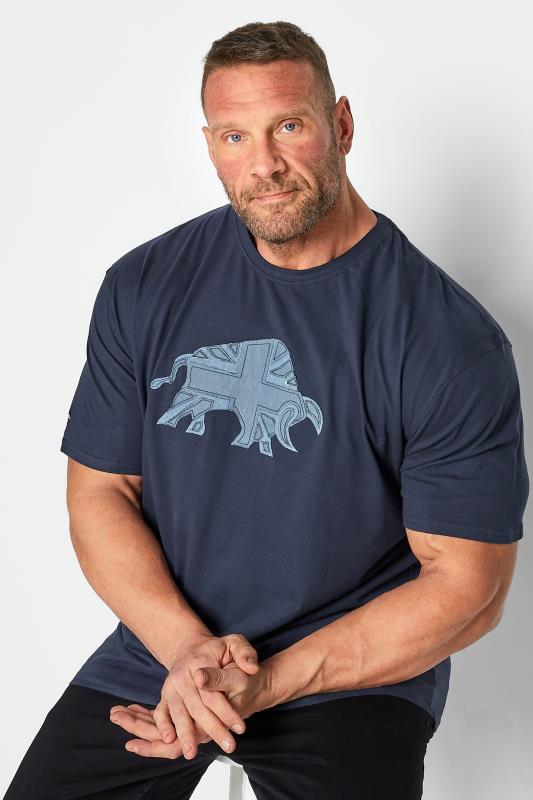 Plus Size  RAGING BULL Big & Tall Blue Denim Bull T-Shirt