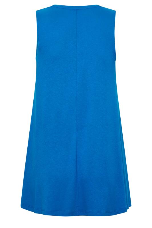 YOURS Curve Plus Size Cobalt Blue Swing Vest Top | Yours Clothing  7