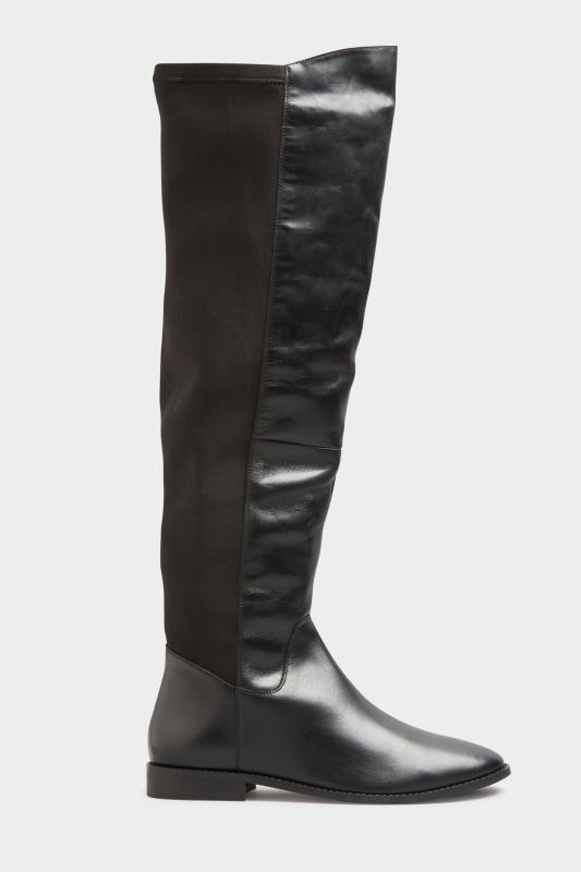 LTS Black Faux Leather Stretch Knee High Boots_A.jpg