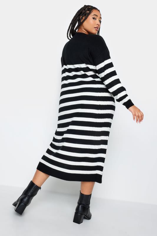 Plus Size YOURS Curve Black Stripe Jumper Dress | Yours Clothing  3