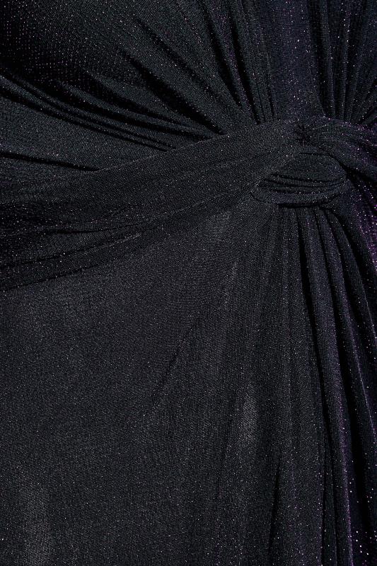 YOURS LONDON Plus Size Black & Purple Glitter Maxi Dress | Yours Clothing 5