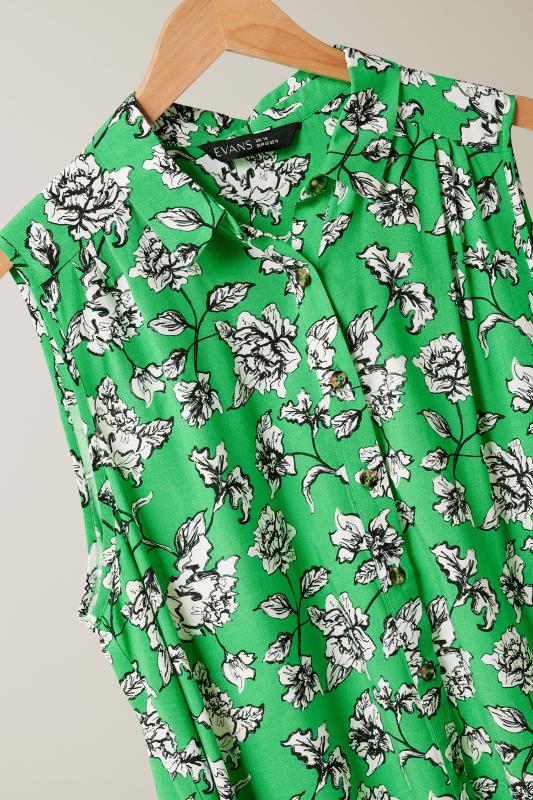 EVANS Plus Size Green Floral Print Tunic | Evans 7
