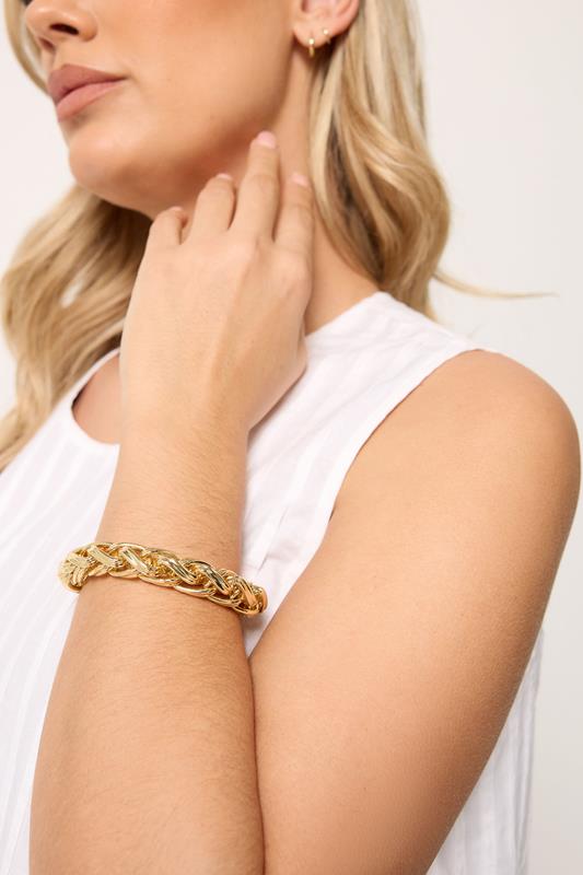 Gold Tone Chunky Chain Bracelet | Yours Clothing 1