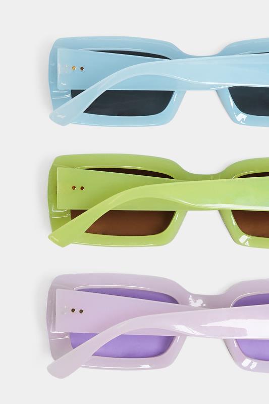 Plus Size Lime Green Rectangle Sunglasses | Yours Clothing 5