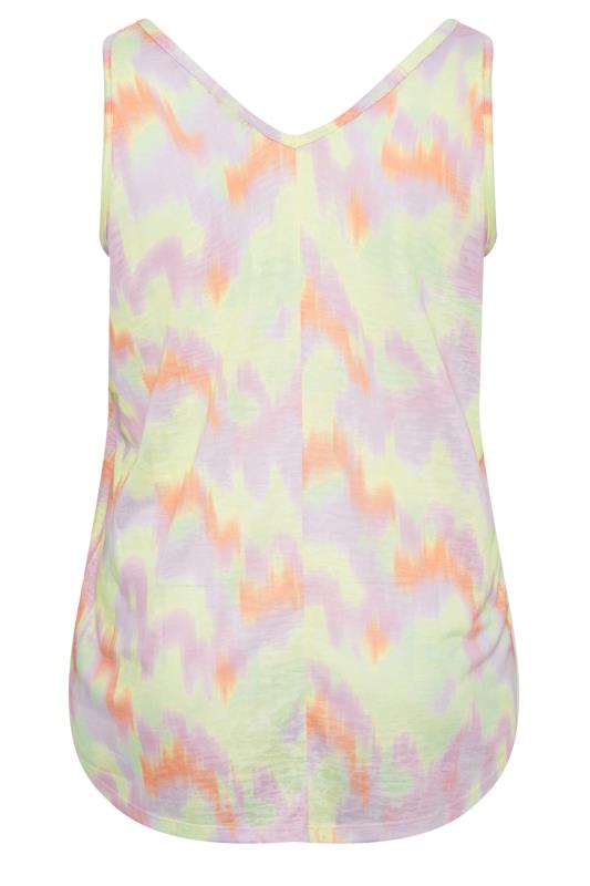 YOURS Plus Size Yellow Printed Burnout Vest Top | Yours Clothing 7