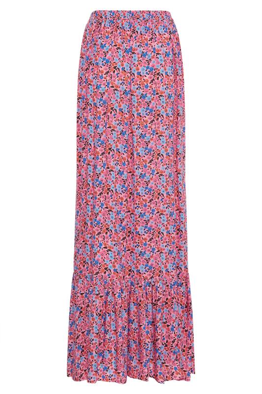 LTS Tall Pink Ditsy Floral Maxi Skirt 4