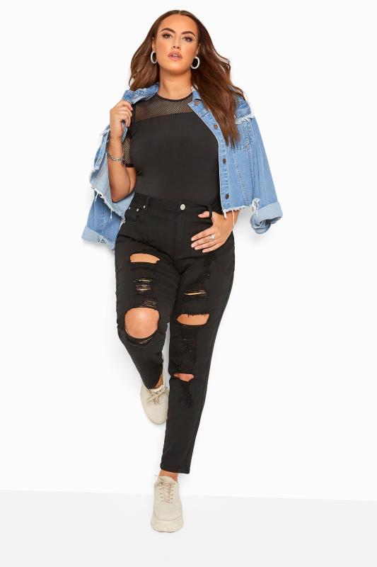 plus size black distressed ripped jeans