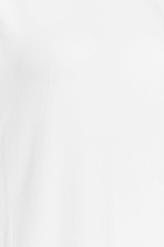 LTS Tall White Crochet Sleeve Detail T-Shirt 5