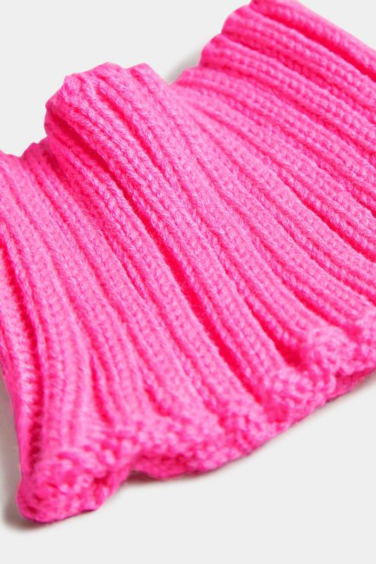 Bright Pink Ribbed Knitted Headband | Yours Clothing 4