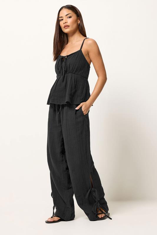  PixieGirl Petite Set aus Oberteil und Hose in Schwarz aus Baumwoll-Mulltuch