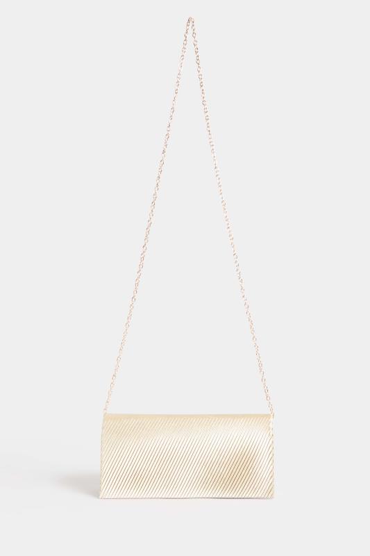Gold Pleated Satin Clutch Bag | Yours Clothing 4