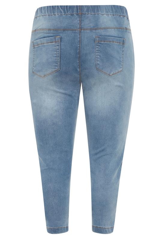 Light Blue Cropped JENNY Jeggings | Yours Clothing 5