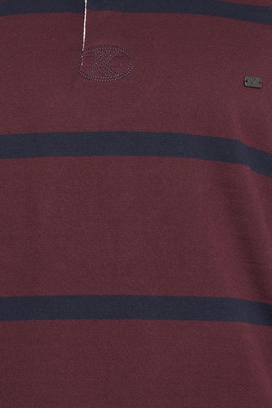 KAM Big & Tall Burgundy Red Denim Collar Polo Shirt | BadRhino 2
