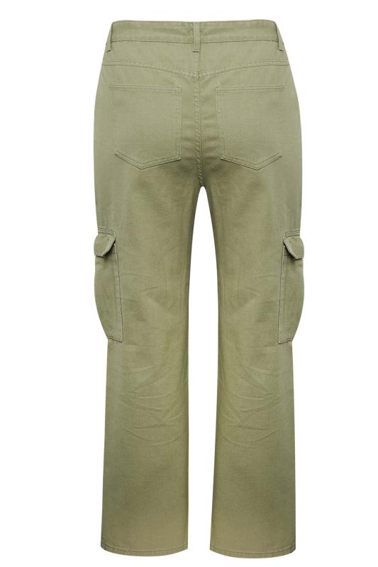 Plus Size Khaki Green Cargo Jeans | Yours Clothing 7
