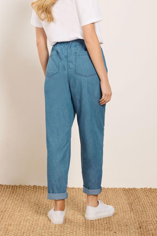 M&Co Blue Midwash Lightweight Cotton Denim Joggers | M&Co 2